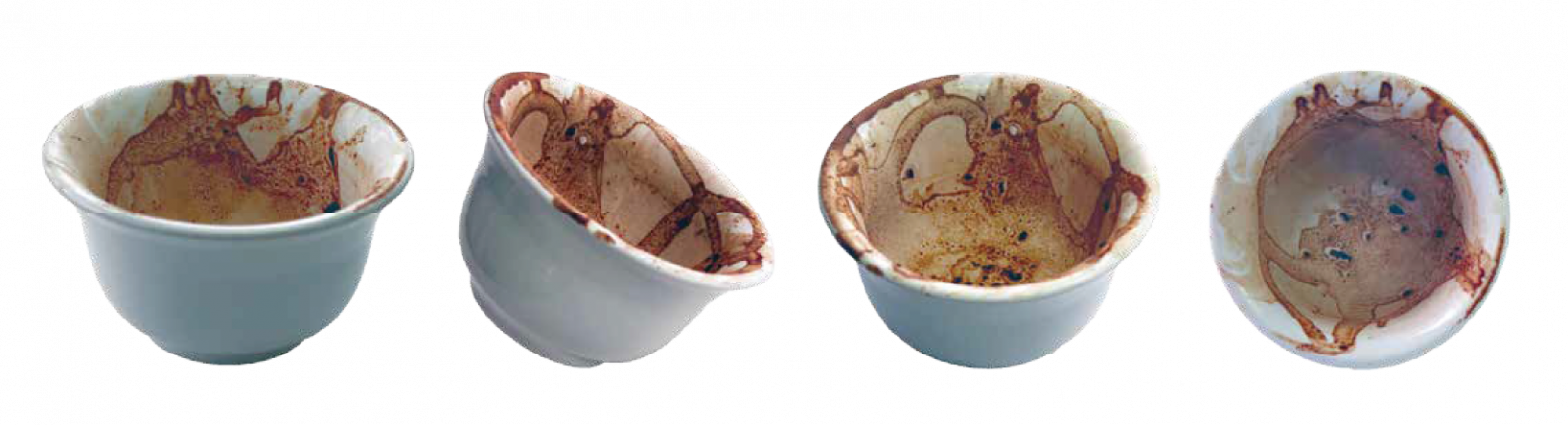 Demitasse Cups with Chocolate Residue